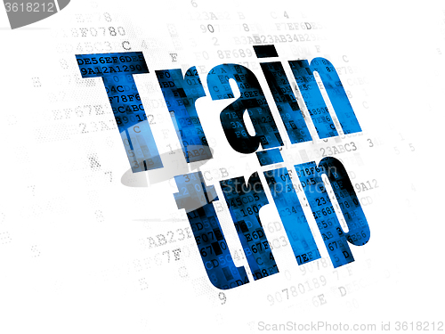 Image of Vacation concept: Train Trip on Digital background