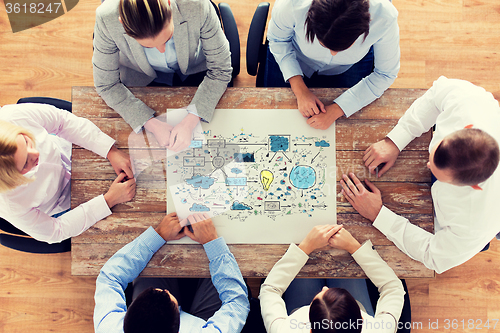 Image of business team with scheme meeting at office