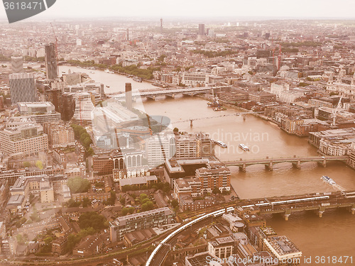 Image of Retro looking Aerial view of London