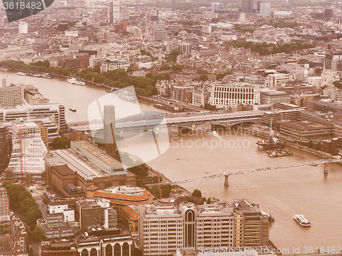 Image of Retro looking Aerial view of London