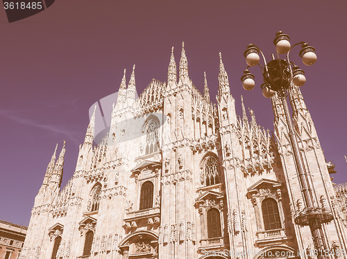 Image of Retro looking Milan Cathedral