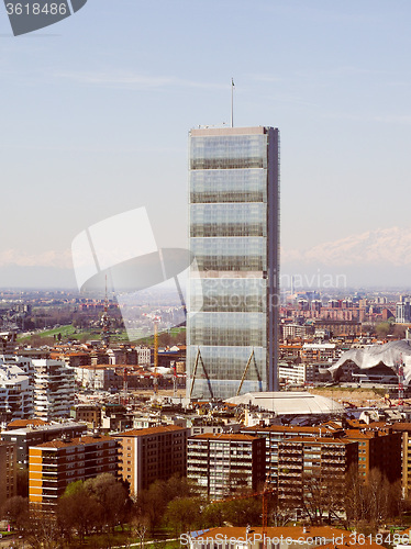 Image of Retro look Milan aerial view