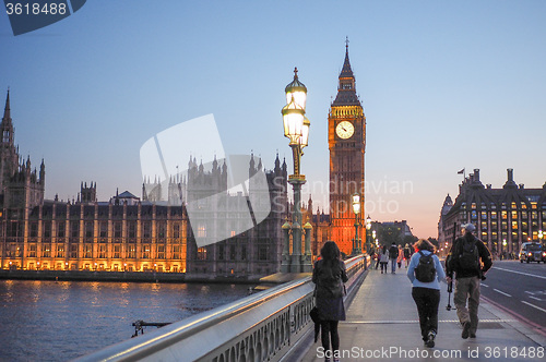 Image of Westminster Bridge and Houses of Parliament in London