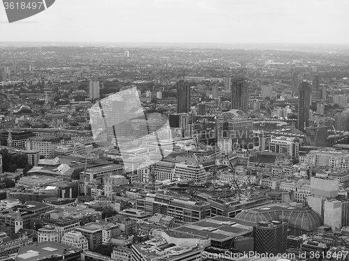 Image of Black and white Aerial view of London