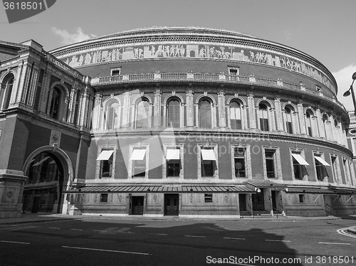 Image of Black and white Royal Albert Hall in London