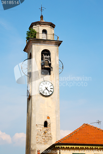 Image of monument   tower in italy  stone and bell