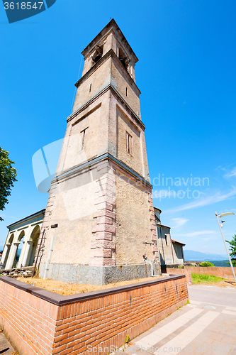 Image of monument  clock tower in   old  stone  bell