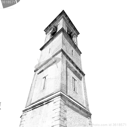 Image of monument  clock tower in italy europe old  stone and bell