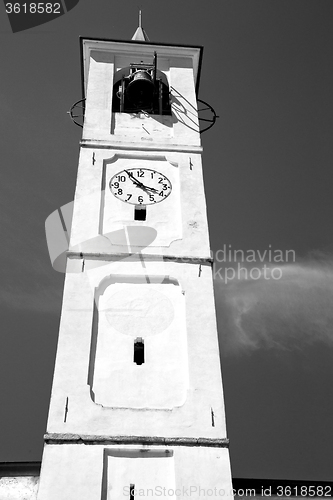 Image of monument  clock tower in italy europe old  stone and bell