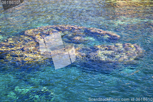Image of thailand in water  kho tao bay abstract of rock
