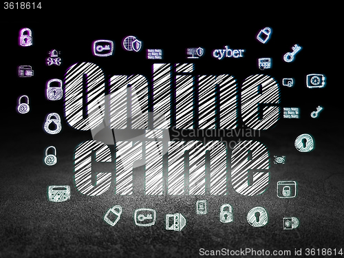 Image of Security concept: Online Crime in grunge dark room