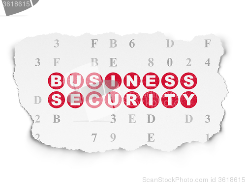 Image of Protection concept: Business Security on Torn Paper background