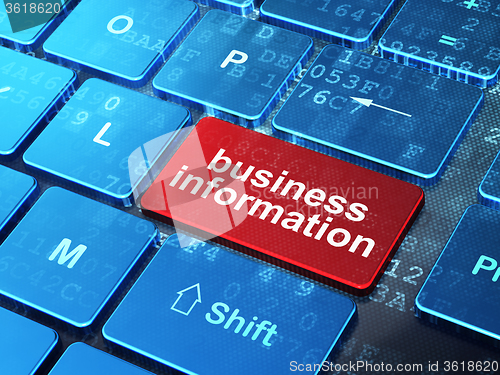 Image of Business concept: Business Information on computer keyboard background