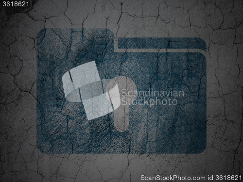 Image of Finance concept: Folder With Keyhole on grunge wall background