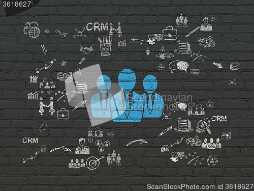 Image of Finance concept: Business People on wall background