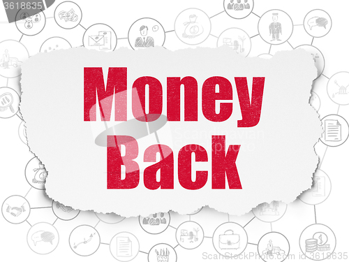 Image of Finance concept: Money Back on Torn Paper background