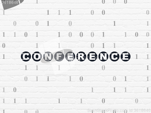 Image of Business concept: Conference on wall background