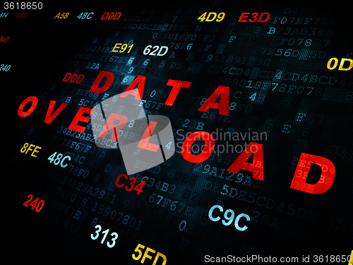 Image of Information concept: Data Overload on Digital background