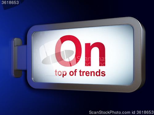 Image of Finance concept: On Top of trends on billboard background