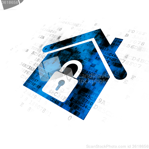 Image of Finance concept: Home on Digital background