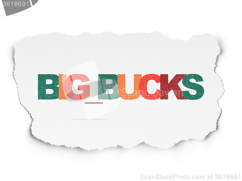 Image of Finance concept: Big bucks on Torn Paper background