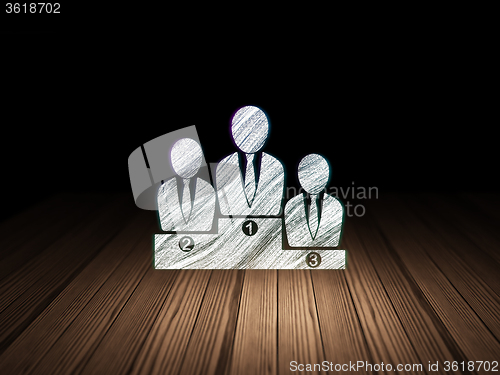 Image of Business concept: Business Team in grunge dark room