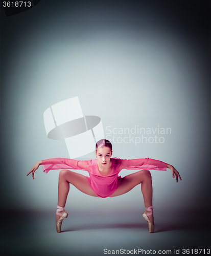 Image of Young ballerina dancer showing her techniques