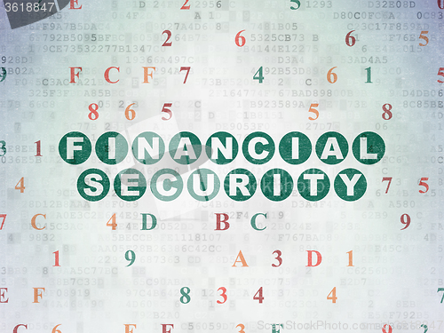 Image of Protection concept: Financial Security on Digital Paper background