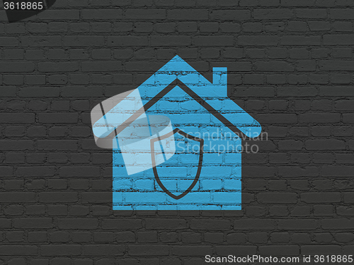 Image of Business concept: Home on wall background