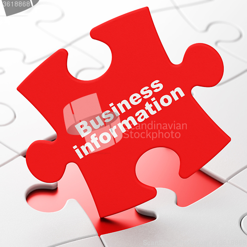 Image of Finance concept: Business Information on puzzle background