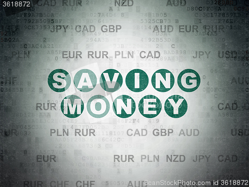 Image of Finance concept: Saving Money on Digital Paper background