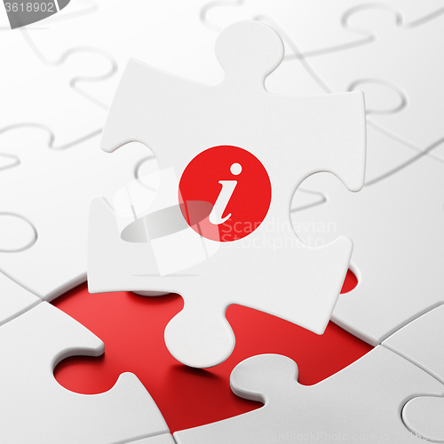 Image of Web development concept: Information on puzzle background