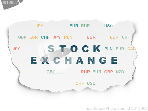 Image of Finance concept: Stock Exchange on Torn Paper background