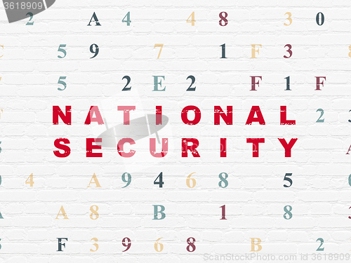 Image of Privacy concept: National Security on wall background