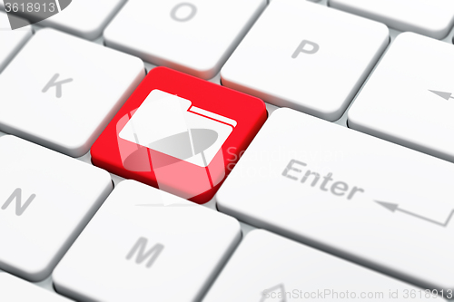 Image of Finance concept: Folder on computer keyboard background