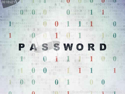 Image of Protection concept: Password on Digital Paper background