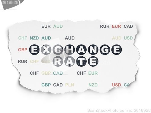 Image of Currency concept: Exchange Rate on Torn Paper background