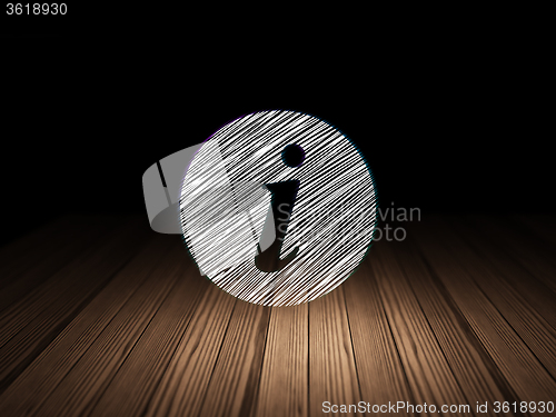Image of Web development concept: Information in grunge dark room