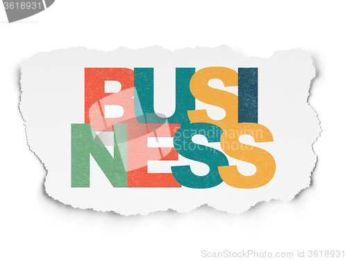 Image of Business concept: Business on Torn Paper background