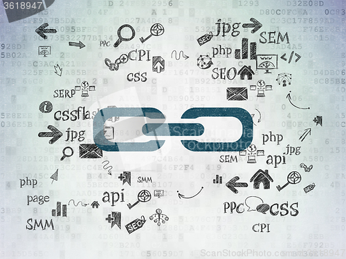 Image of Web development concept: Link on Digital Paper background