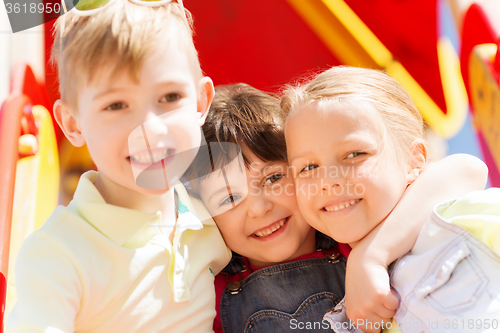 Image of group of happy kids on children playground