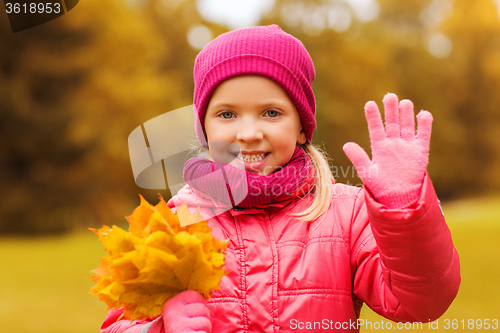 Image of happy beautiful little girl portrait outdoors