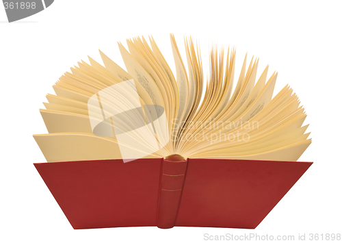 Image of Open red book isolated