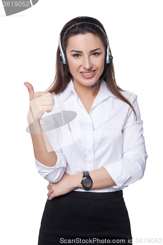 Image of Support phone operator in headset