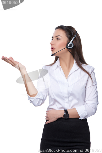 Image of Support phone operator in headset