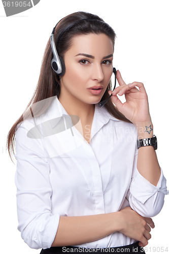 Image of Support phone operator in headset