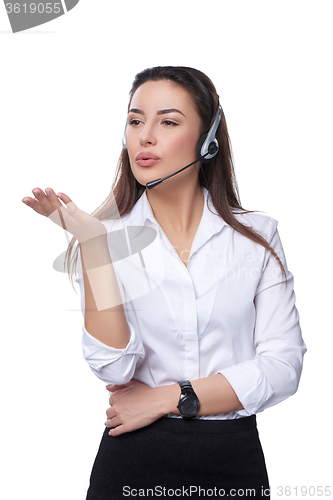 Image of Support phone operator in headset
