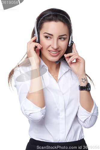 Image of Support phone operator in headset