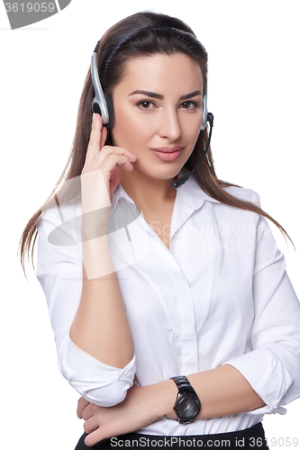 Image of Support phone operator in headset