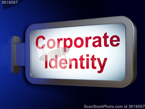 Image of Business concept: Corporate Identity on billboard background